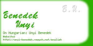 benedek unyi business card